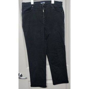 Basic Editions Classic Fit Women's Black Stretch Jeans Size 16 Large Five Pocket